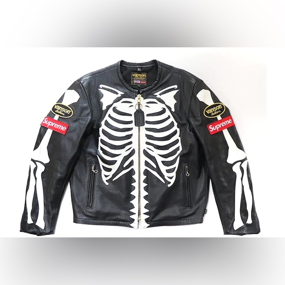 Supreme Vanson Leather Bones Jacket M